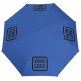Custom Sky Blue Black Automatic Umbrella
