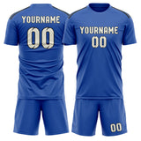 Custom Sky Blue Cream Soccer Jersey