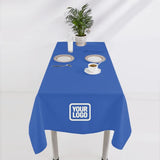 Custom Sky Blue Black Square Table Cloth
