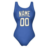 Custom Sky Blue Cream Swimsuit