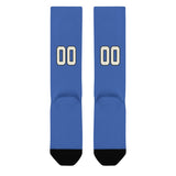 Custom Sky Blue Cream Knee-High Sock