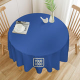 Custom Sky Blue Cream Round Table Cloth