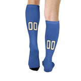Custom Sky Blue Cream Knee-High Sock