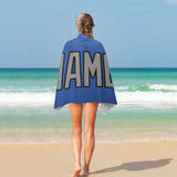 Custom Sky Blue Gray Beach Towel
