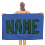 Custom Sky Blue Green Beach Towel
