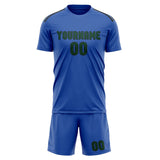 Custom Sky Blue Green Soccer Jersey