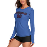 Custom Sky Blue Purple Women's Long-Sleeve Shirt