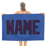 Custom Sky Blue Purple Beach Towel
