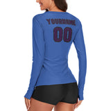 Custom Sky Blue Purple Women's Long-Sleeve Shirt