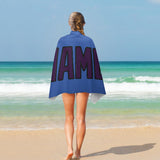 Custom Sky Blue Purple Beach Towel