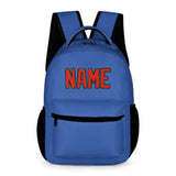 Custom Sky Blue Orange Red Kids Backpack
