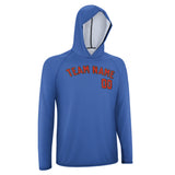 Custom Sky Blue Orange Red UV-Hoodie