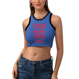 Custom Sky Blue Pink Sleeveless Tank Top
