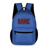 Custom Sky Blue Crimson Red Kids Backpack