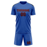 Custom Sky Blue Crimson Red Soccer Jersey
