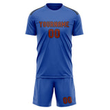 Custom Sky Blue Coral Red Soccer Jersey