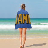 Custom Sky Blue Yellow Beach Towel