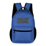 Custom Sky Blue Dark Grey Kids Backpack
