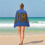 Custom Sky Blue Khaki Beach Towel