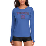 Custom Sky Blue Light Purple Women's Long-Sleeve Shirt