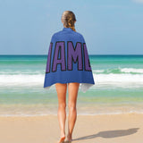 Custom Sky Blue Light Purple Beach Towel