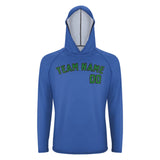 Custom Sky Blue Emerald Green UV-Hoodie