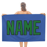 Custom Sky Blue Emerald Green Beach Towel