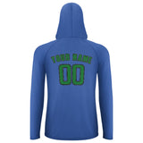 Custom Sky Blue Emerald Green UV-Hoodie
