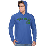 Custom Sky Blue Emerald Green UV-Hoodie