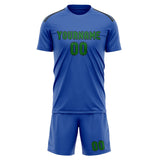 Custom Sky Blue Emerald Green Soccer Jersey