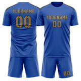 Custom Sky Blue Light Khaki Soccer Jersey