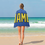 Custom Sky Blue Light Yellow Beach Towel