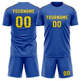 Custom Sky Blue Light Yellow Soccer Jersey