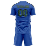Custom Sky Blue Blue Green Soccer Jersey