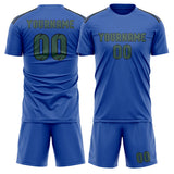 Custom Sky Blue Blue Green Soccer Jersey