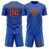 Custom Sky Blue Orange Soccer Jersey