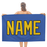 Custom Sky Blue Gold Beach Towel