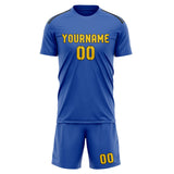 Custom Sky Blue Gold Soccer Jersey