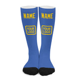 Custom Sky Blue Gold Knee-High Sock