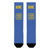 Custom Sky Blue Gold Knee-High Sock