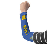 Custom Sky Blue Gold Arm Sleeve