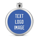 Custom Sky Blue White Hip Flask