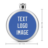Custom Sky Blue White Hip Flask