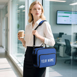 Custom Sky Blue White Lunch Bag