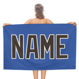 Custom Sky Blue Brown Beach Towel