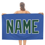 Custom Sky Blue Green Beach Towel