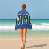 Custom Sky Blue Green Beach Towel