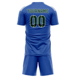 Custom Sky Blue Green Soccer Jersey