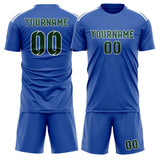 Custom Sky Blue Green Soccer Jersey
