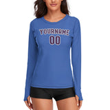Custom Sky Blue Purple Women's Long-Sleeve Shirt